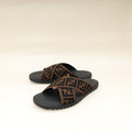 Fendi Brown Logo-Embossed Slides 6