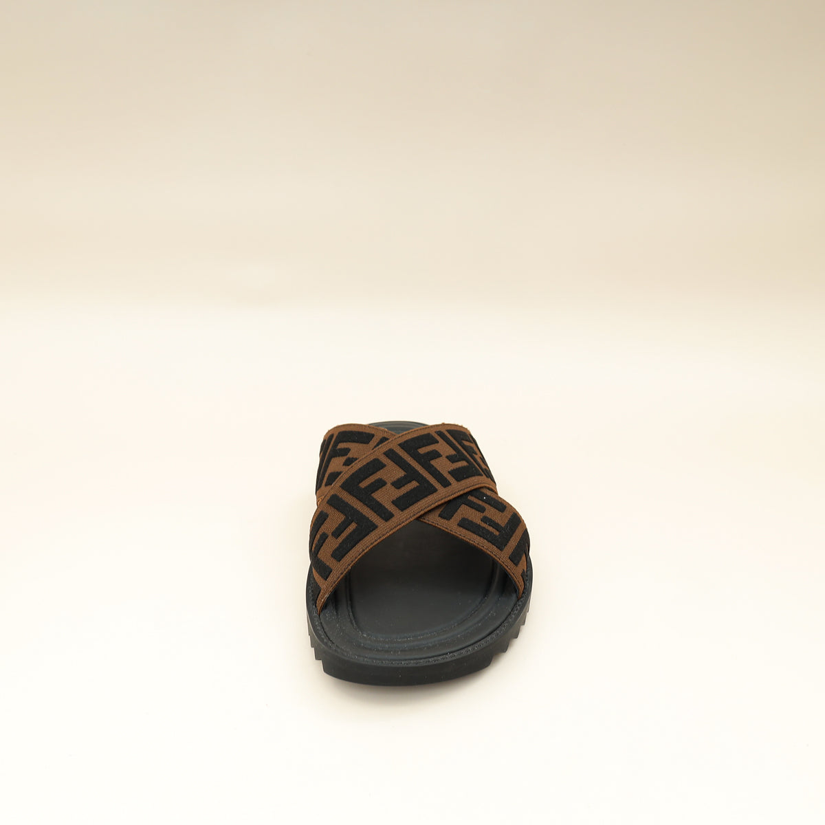 Fendi Brown Logo-Embossed Slides 6