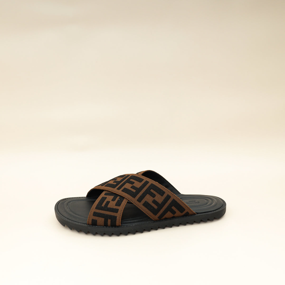 Fendi Brown Logo-Embossed Slides 6