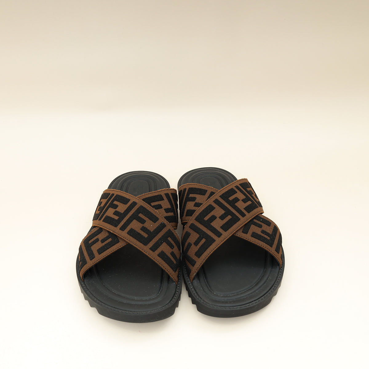 Fendi Brown Logo-Embossed Slides 6