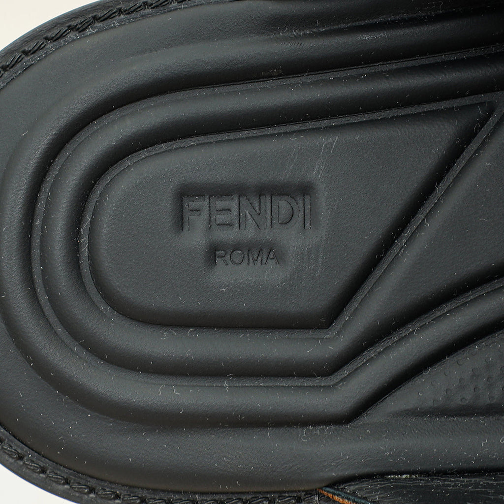 Fendi Brown Logo-Embossed Slides 6