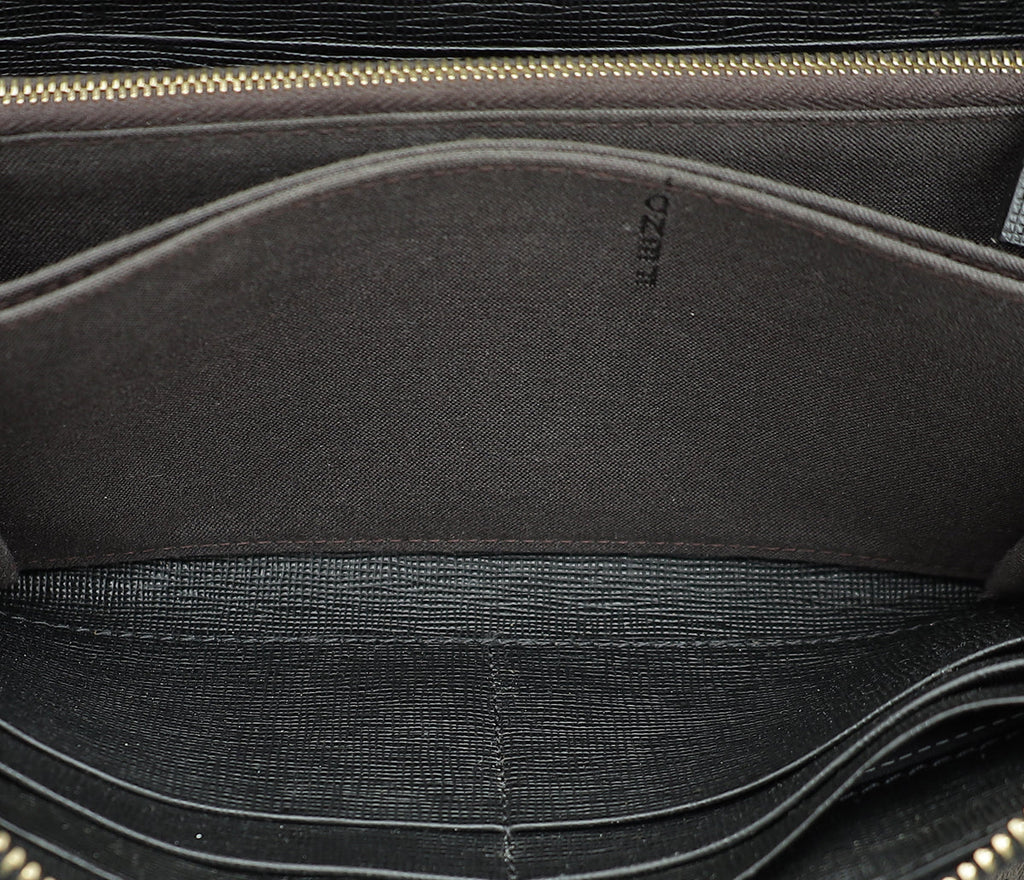 Fendi Black Vitello Elite Zippy Wallet