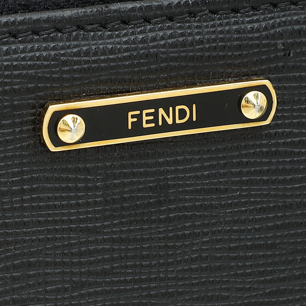 Fendi Black Vitello Elite Zippy Wallet