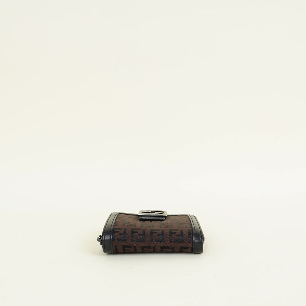 Fendi Brown Zucchino Vitello Compact Wallet