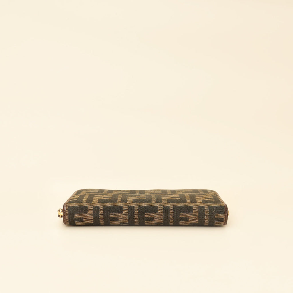 Fendi Tobacco Zucca Zip Around Long Wallet
