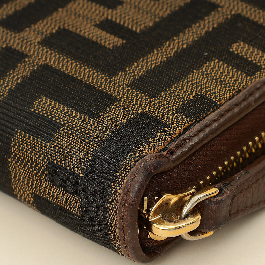 Fendi Tobacco Zucca Zip Around Long Wallet
