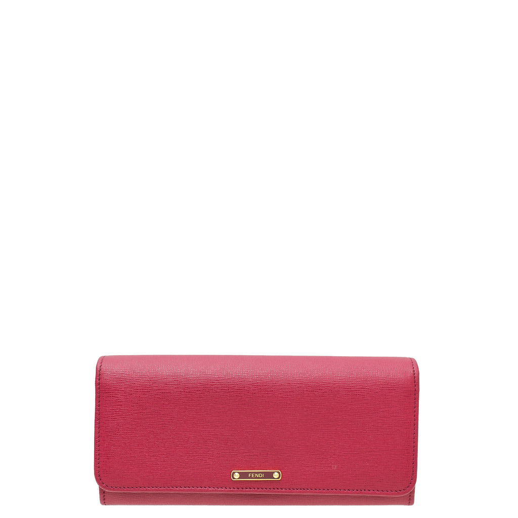 Fendi Dark Fuchsia Logo Continental Wallet