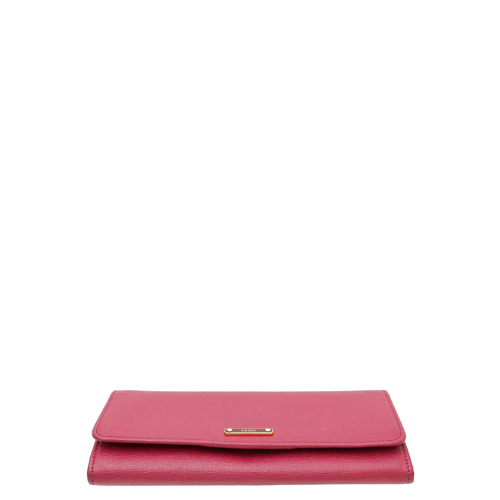 Fendi Dark Fuchsia Logo Continental Wallet