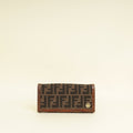Fendi Bicolor Zucca Croco Embossed Continental Wallet
