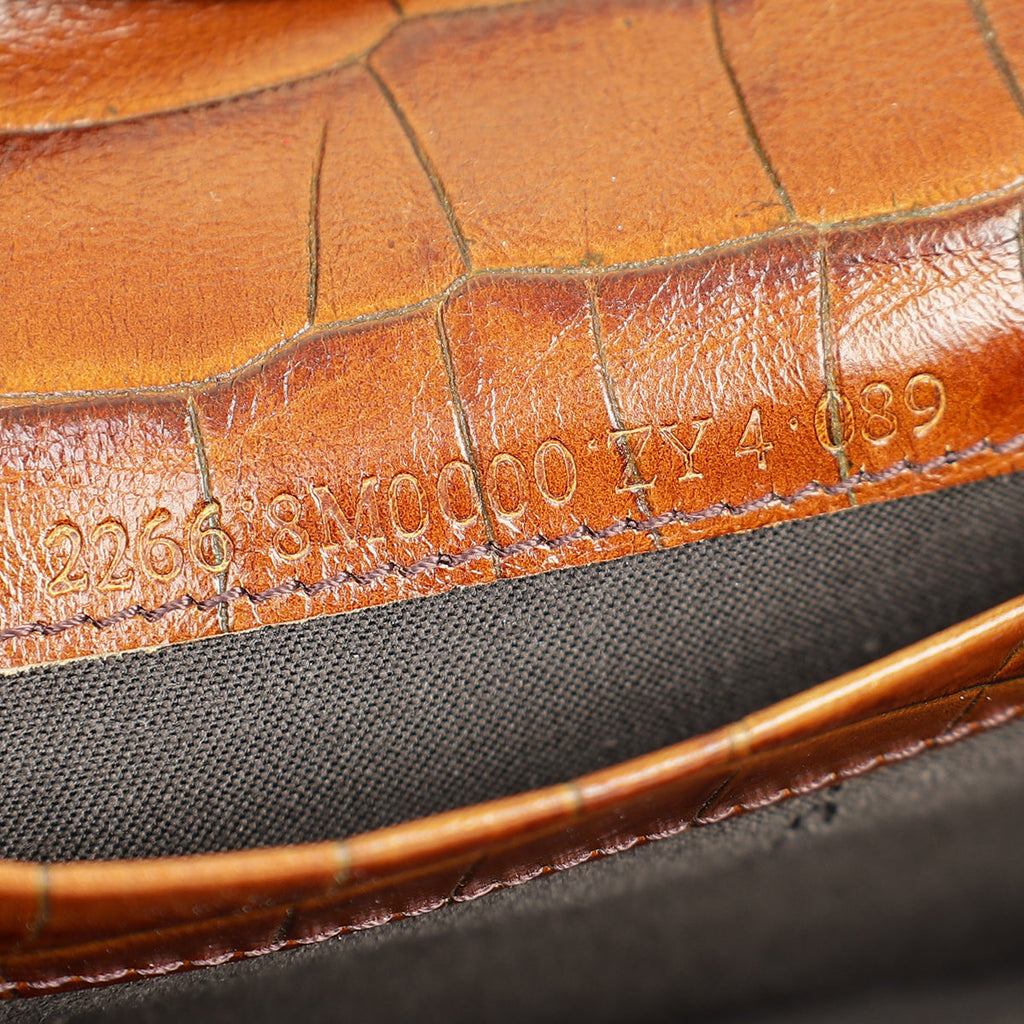 Fendi Bicolor Zucca Croco Embossed Continental Wallet