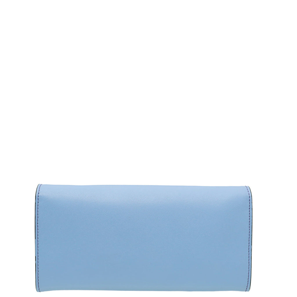 Fendi Lilac Blue Multicolor Studded Continental Wallet on Chain