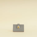 Fendi Grey Single Stud Gusseted Card Holder