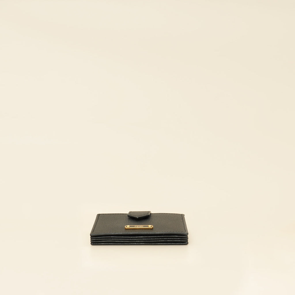 Fendi Black Logo Gusseted Card Holder