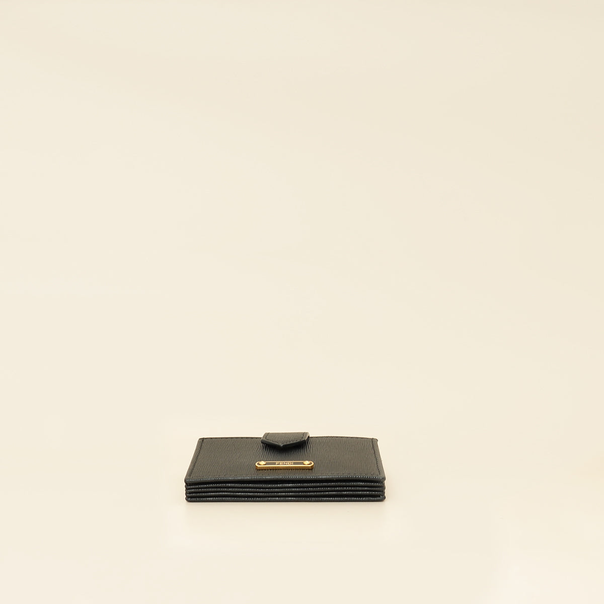 Fendi Black Logo Gusseted Card Holder