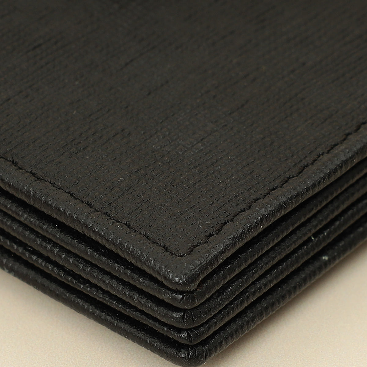 Fendi Black Logo Gusseted Card Holder
