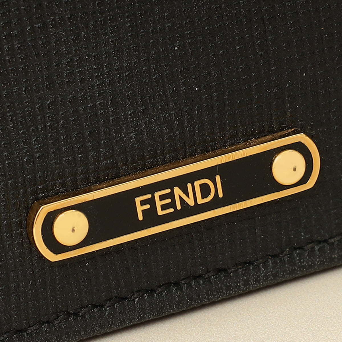Fendi Black Logo Gusseted Card Holder