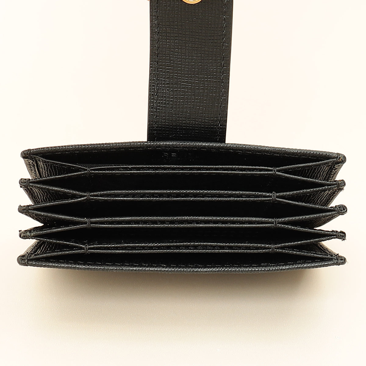 Fendi Black Logo Gusseted Card Holder
