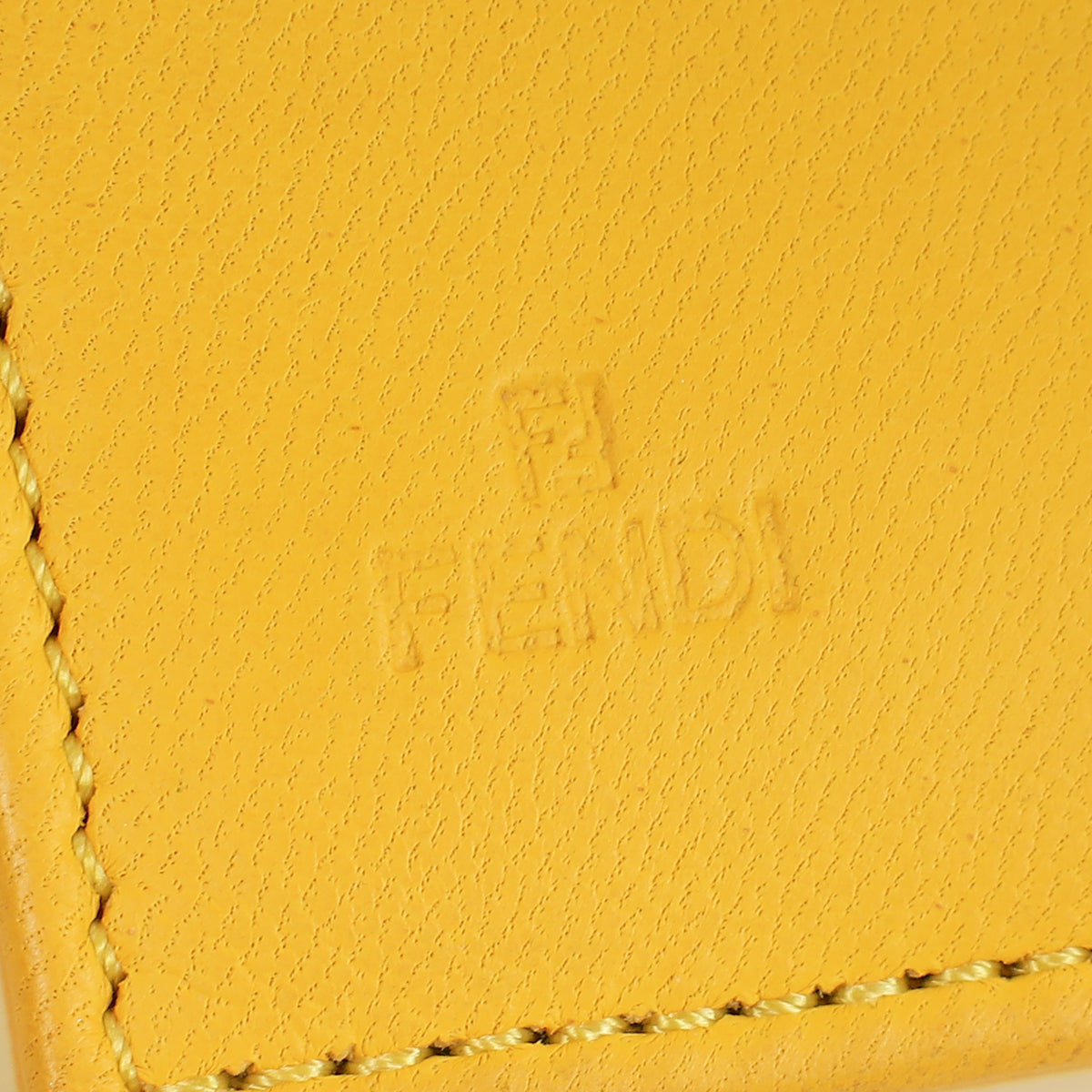 Fendi Yellow Embossed Chain Clutch Bag