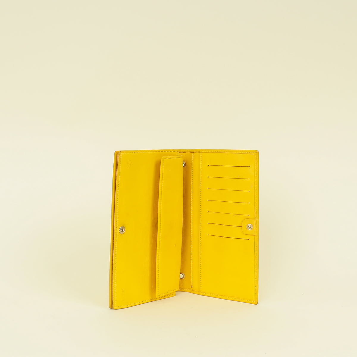 Fendi Yellow Embossed Chain Clutch Bag