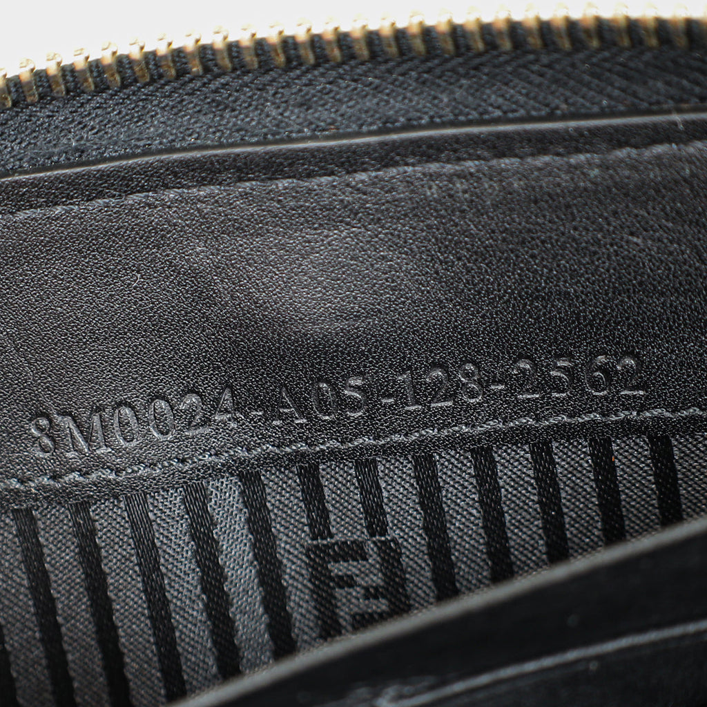 Fendi Black FF Embossed Zippy Wallet