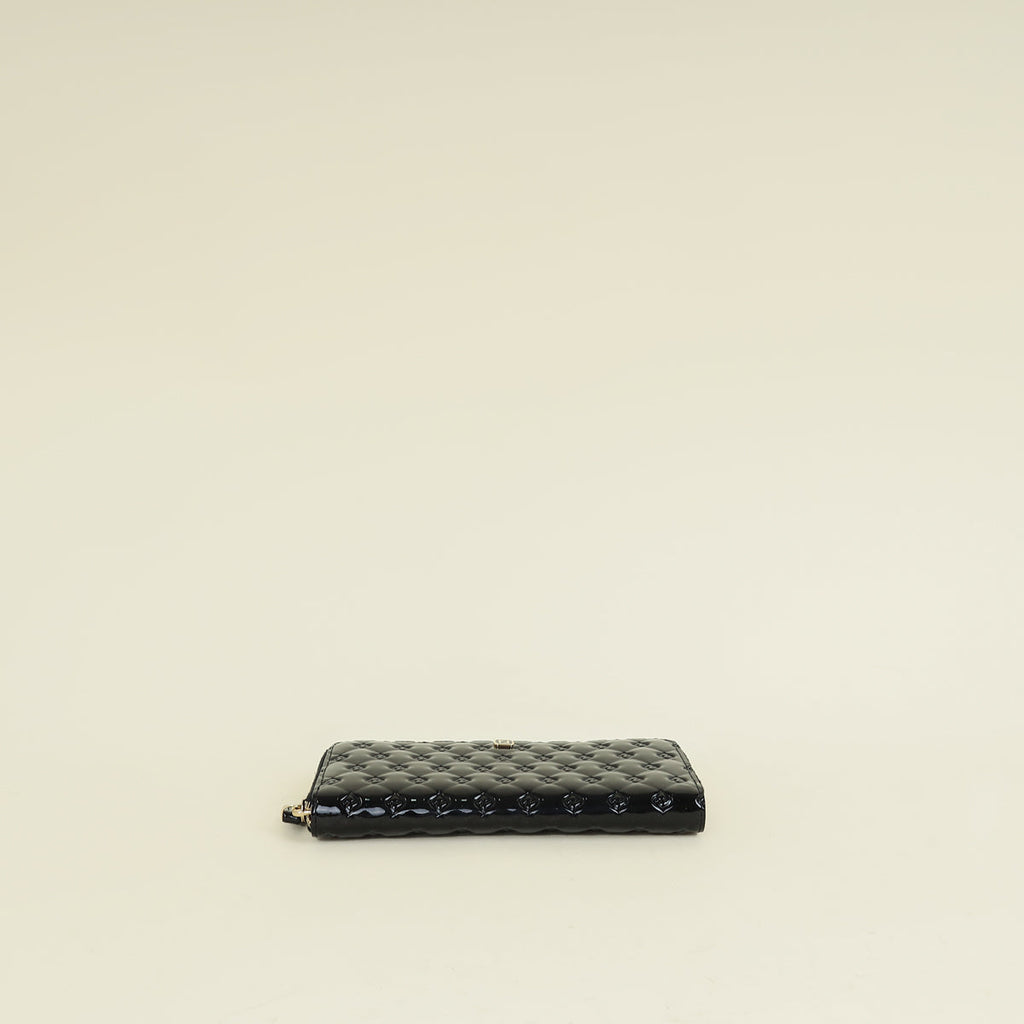 Fendi Black FF Embossed Zippy Wallet