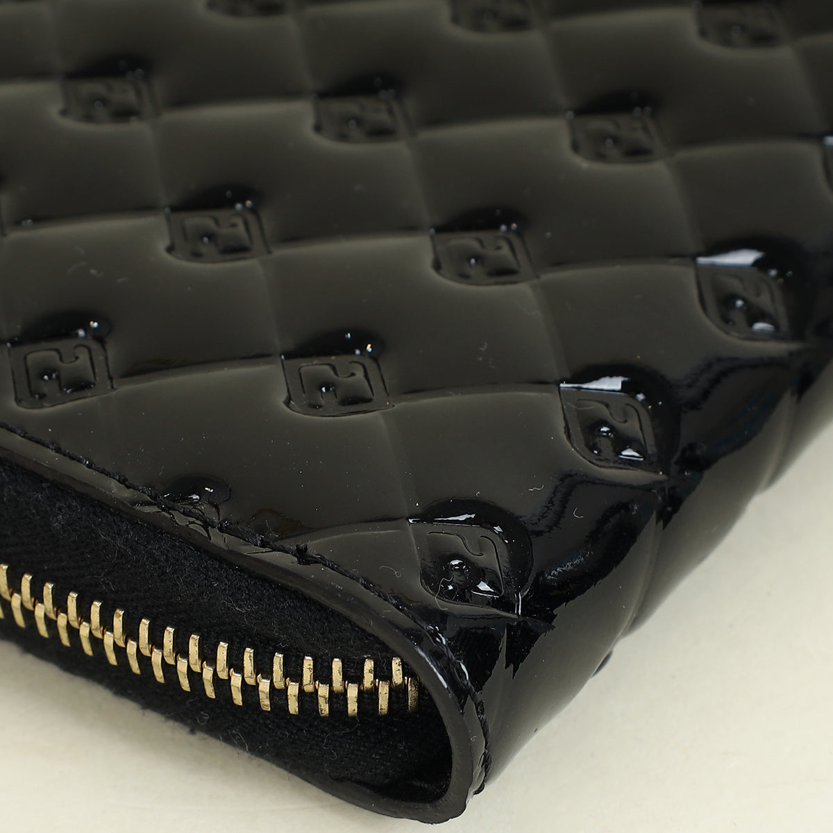 Fendi Black FF Embossed Zippy Wallet