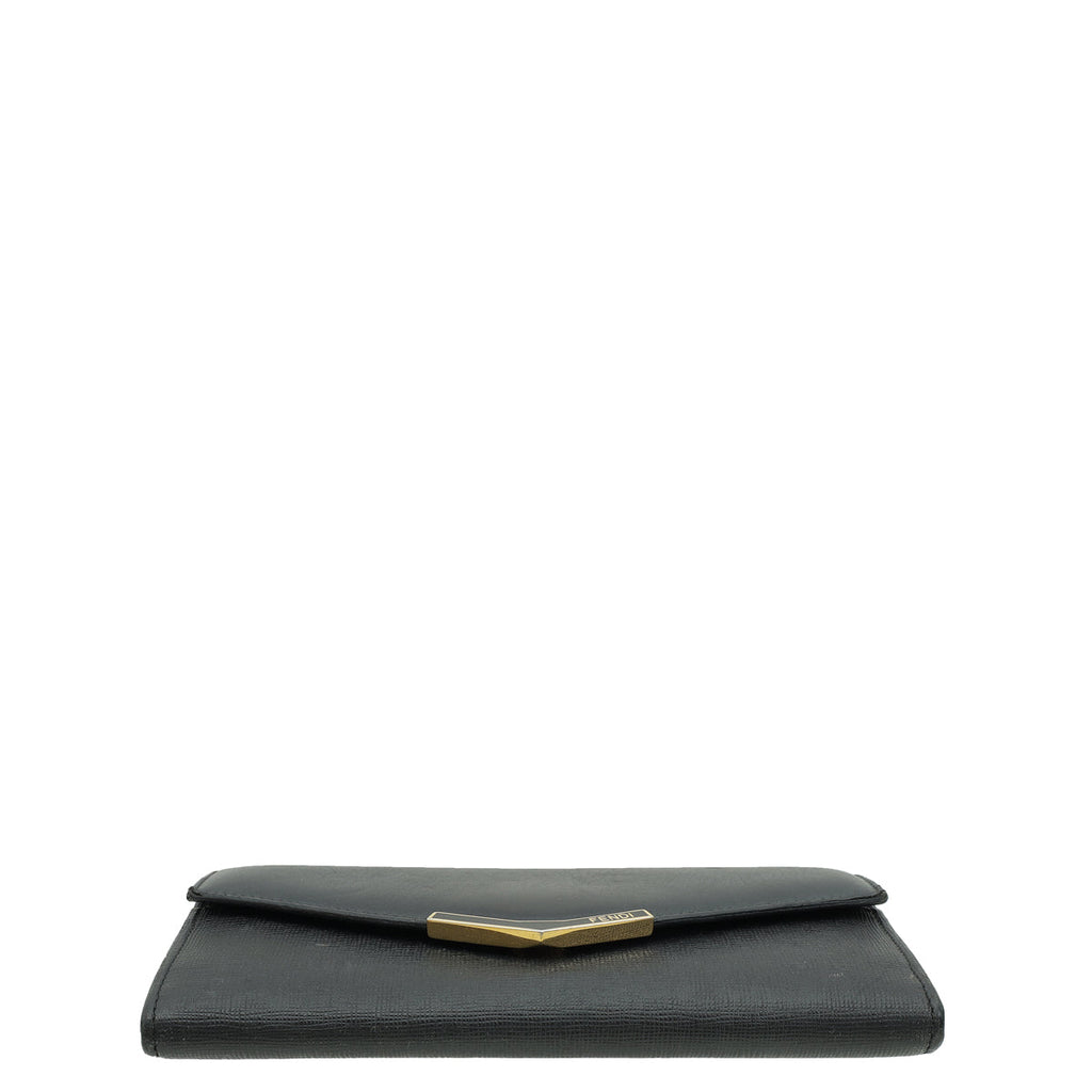 Fendi Black 2 Jours Continental Wallet