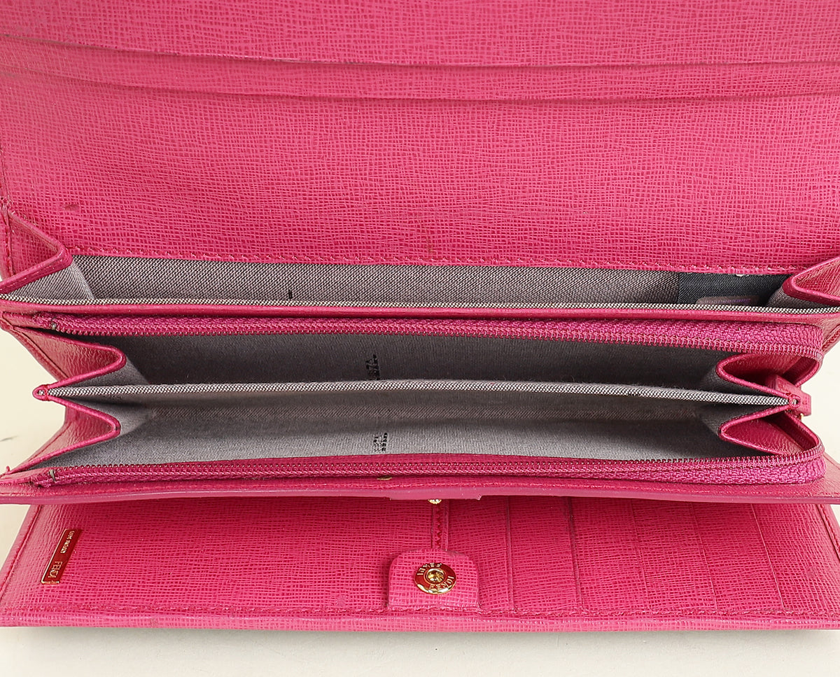 Fendi Bicolor FF Zucca Trifold Continental Wallet