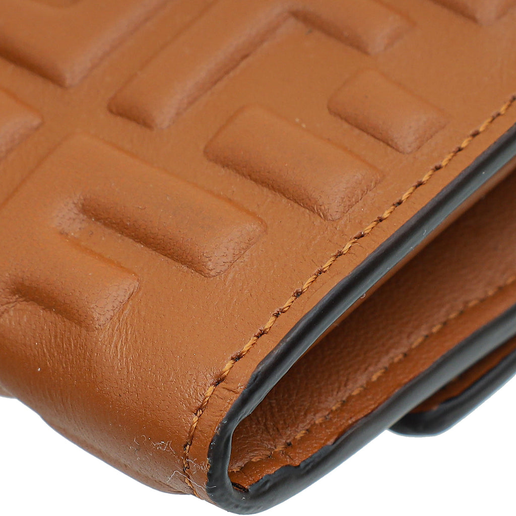 Fendi Caramel Baguette Continental Wallet on Chain