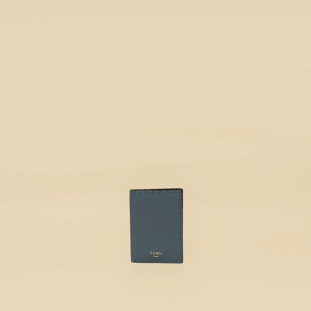 Fendi Myrtle Blue Selleria Card Holder