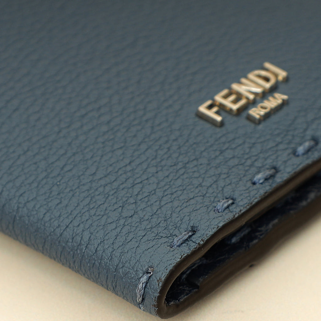 Fendi Myrtle Blue Selleria Card Holder