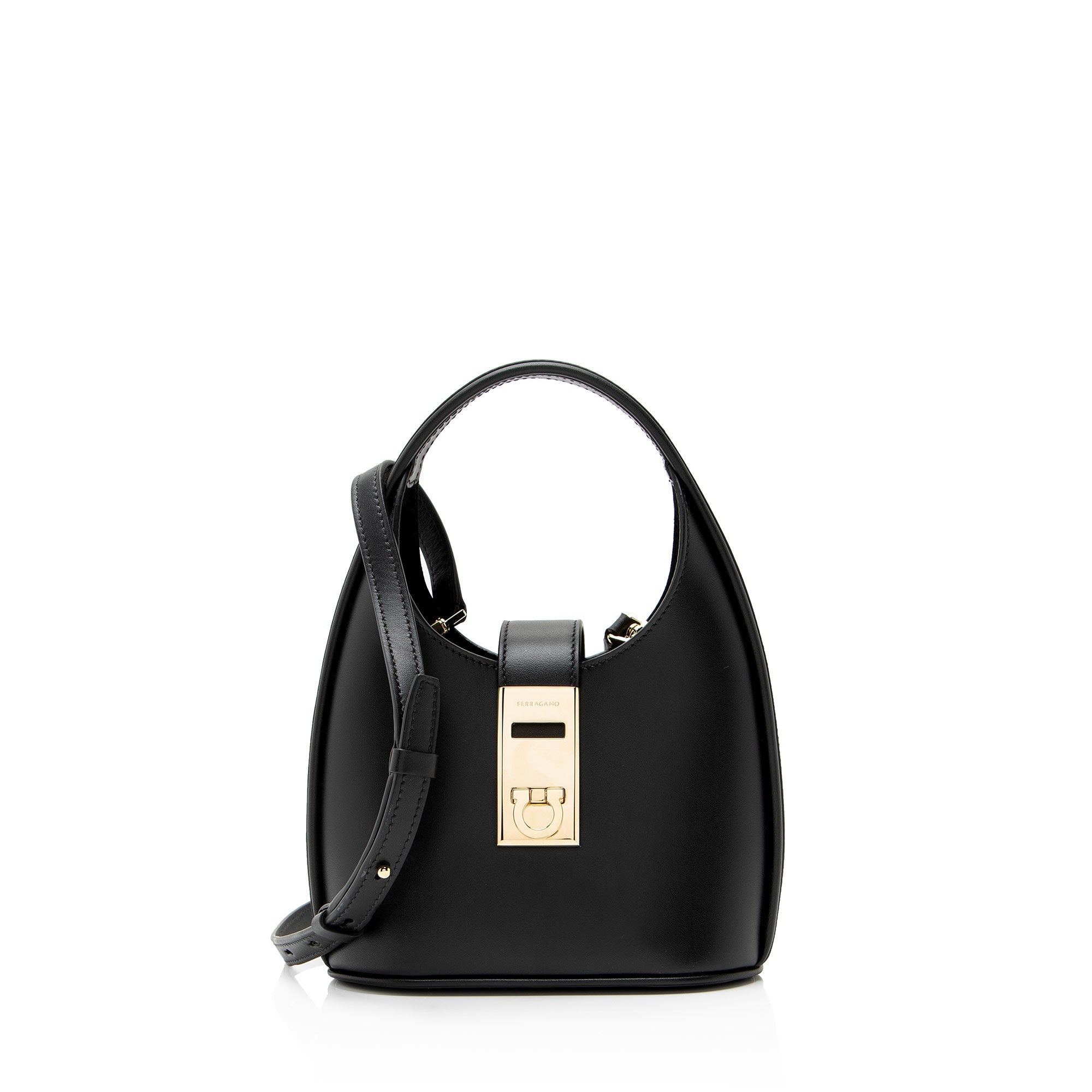 Ferragamo Calfskin Gancini Mini Hobo