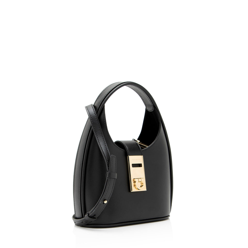 Ferragamo Calfskin Gancini Mini Hobo