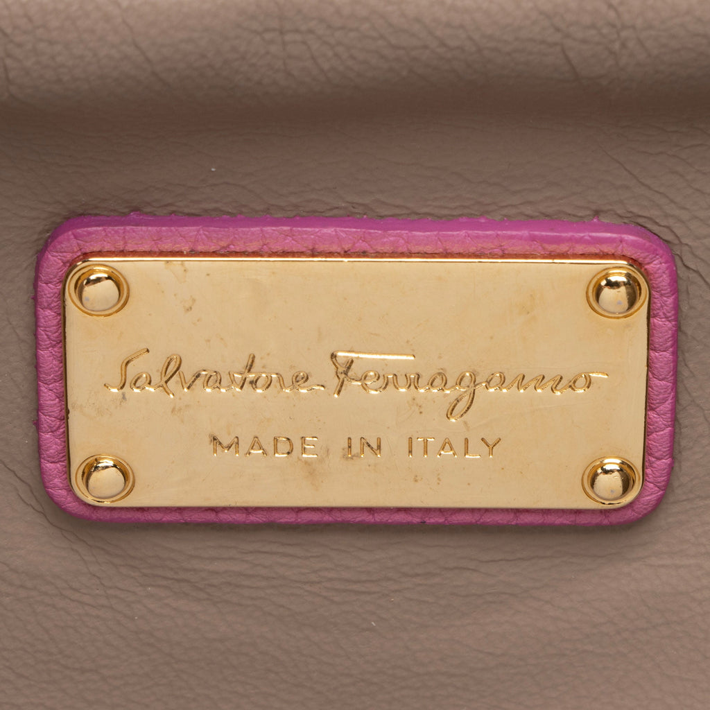Ferragamo Calfskin Mya Double Lock Crossbody