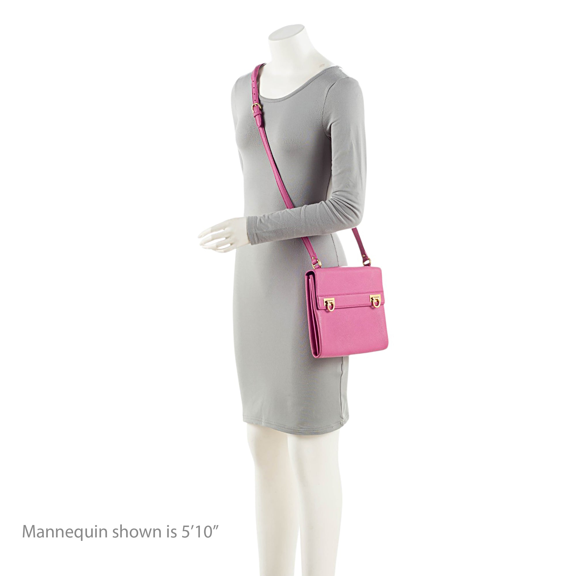 Ferragamo Calfskin Mya Double Lock Crossbody
