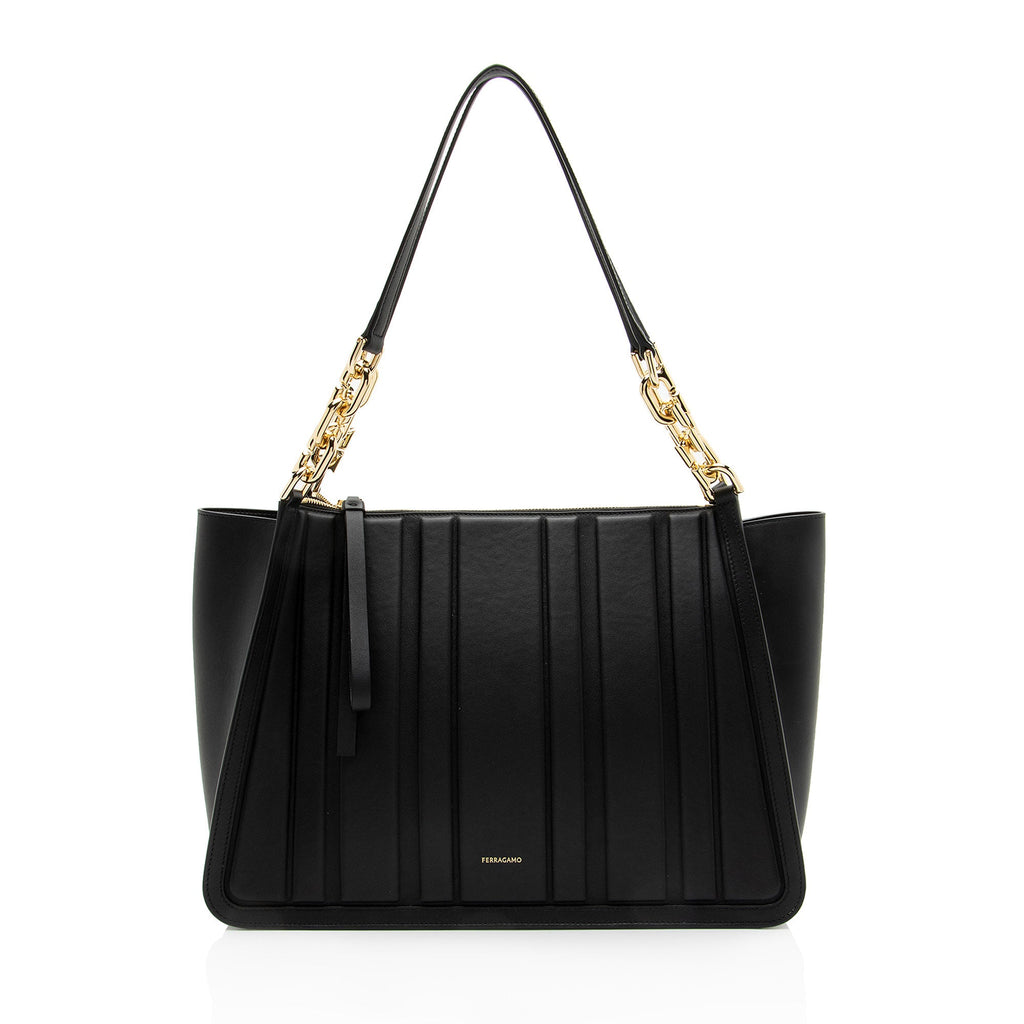 Ferragamo Calfskin Panelled Design Tote