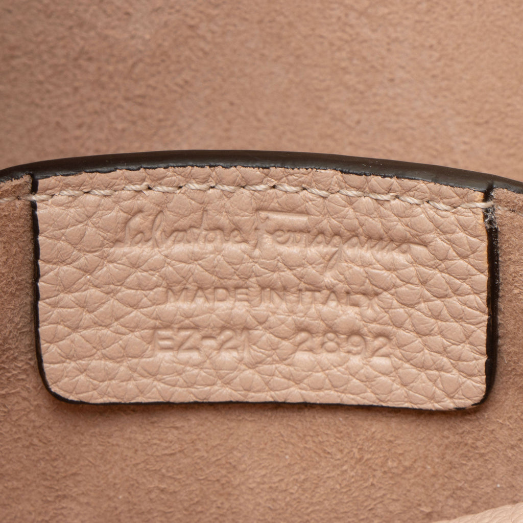 Ferragamo Calfskin Gancini Studio Bucket Bag