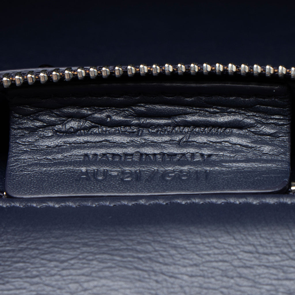 Ferragamo Calfskin Suede Vara Bow Chain Flap Bag