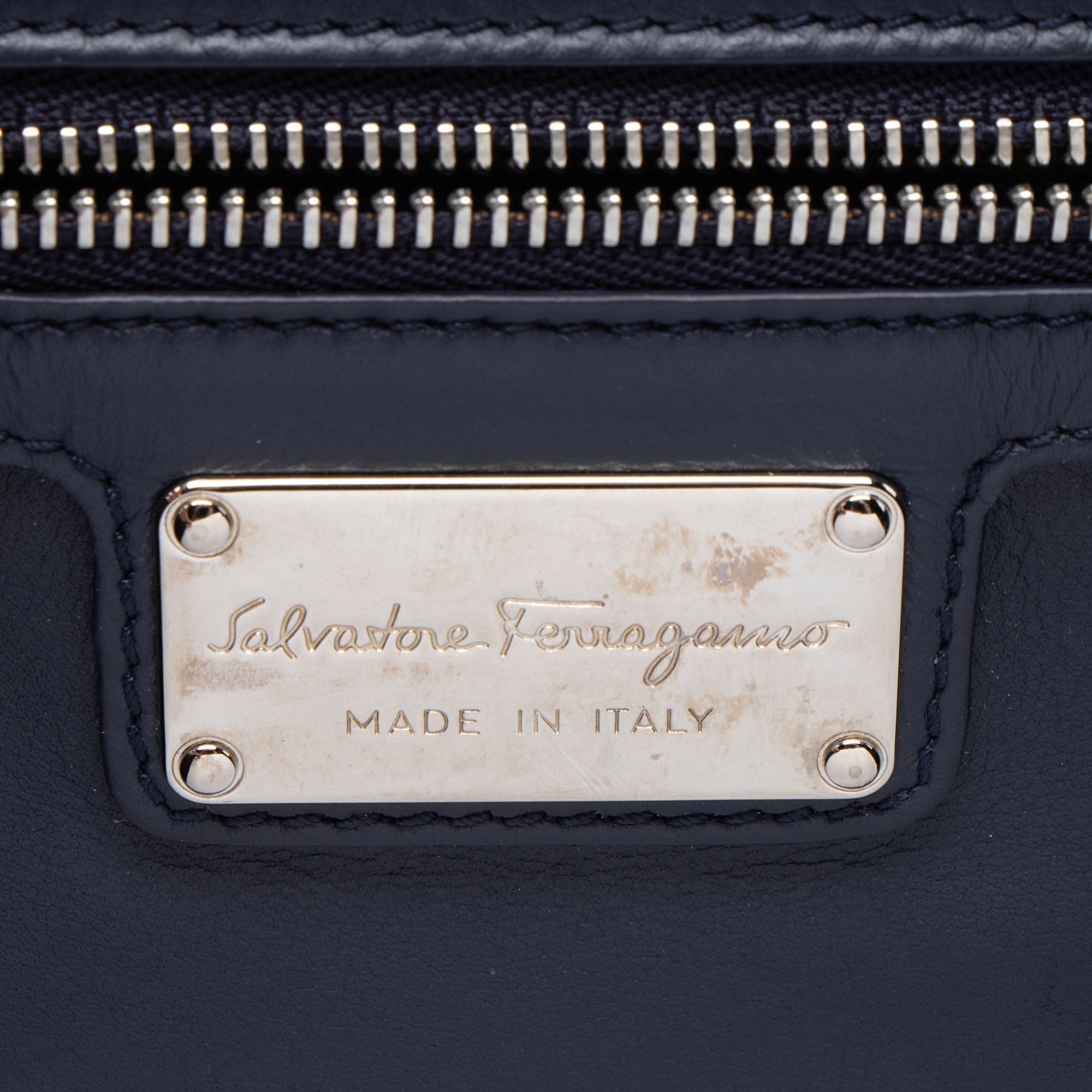 Ferragamo Calfskin Suede Vara Bow Chain Flap Bag