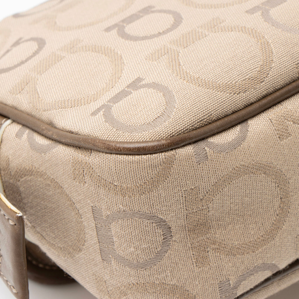Ferragamo Canvas Gancini Flap Shoulder Bag