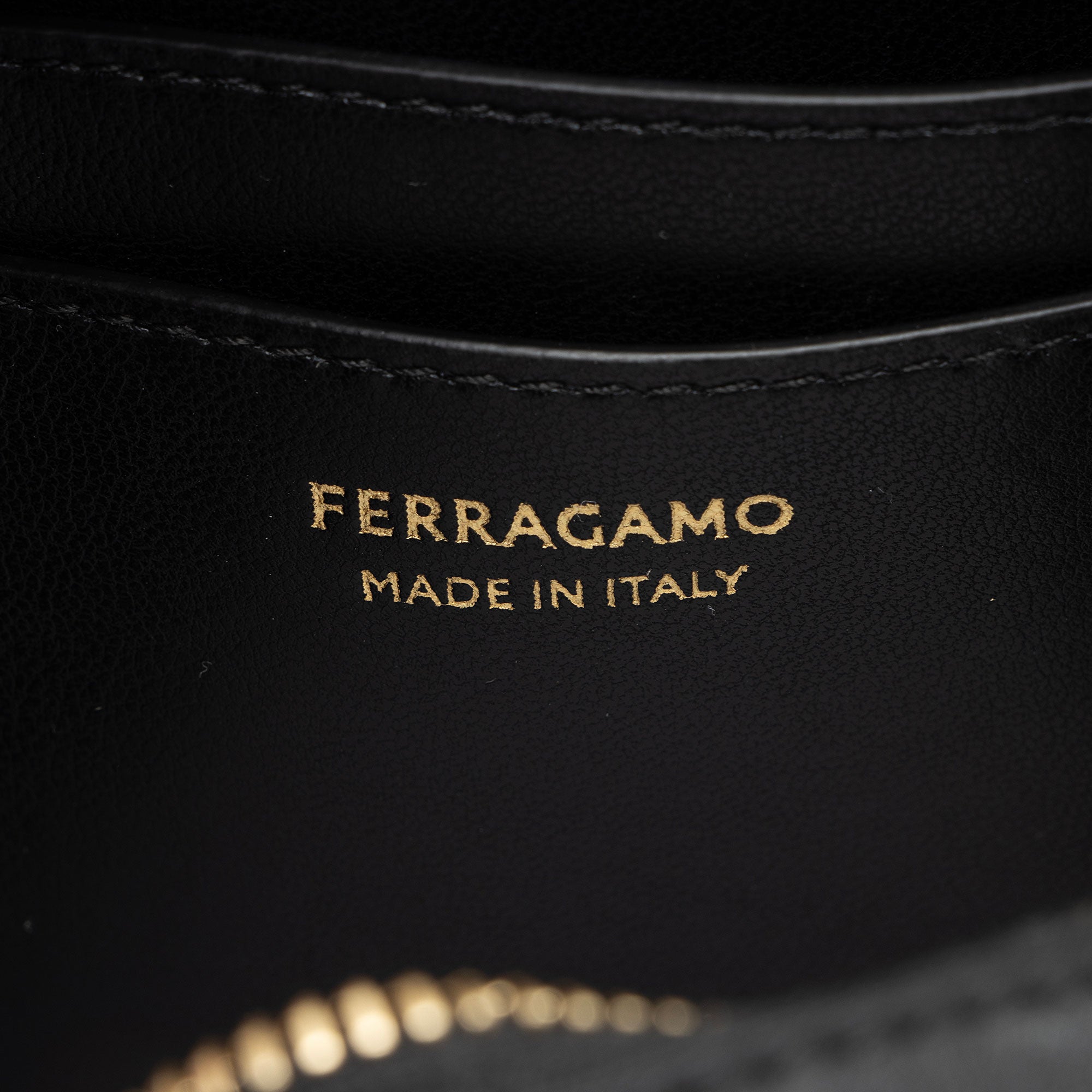 Ferragamo Embossed Leather Gancini Chain Camera Bag