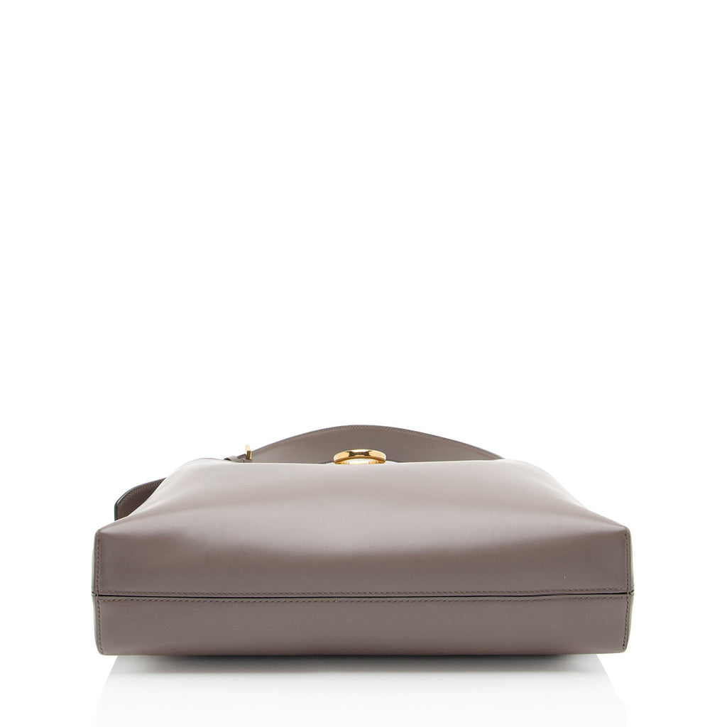 Ferragamo Leather Gancio Trifolio Large Shoulder Bag