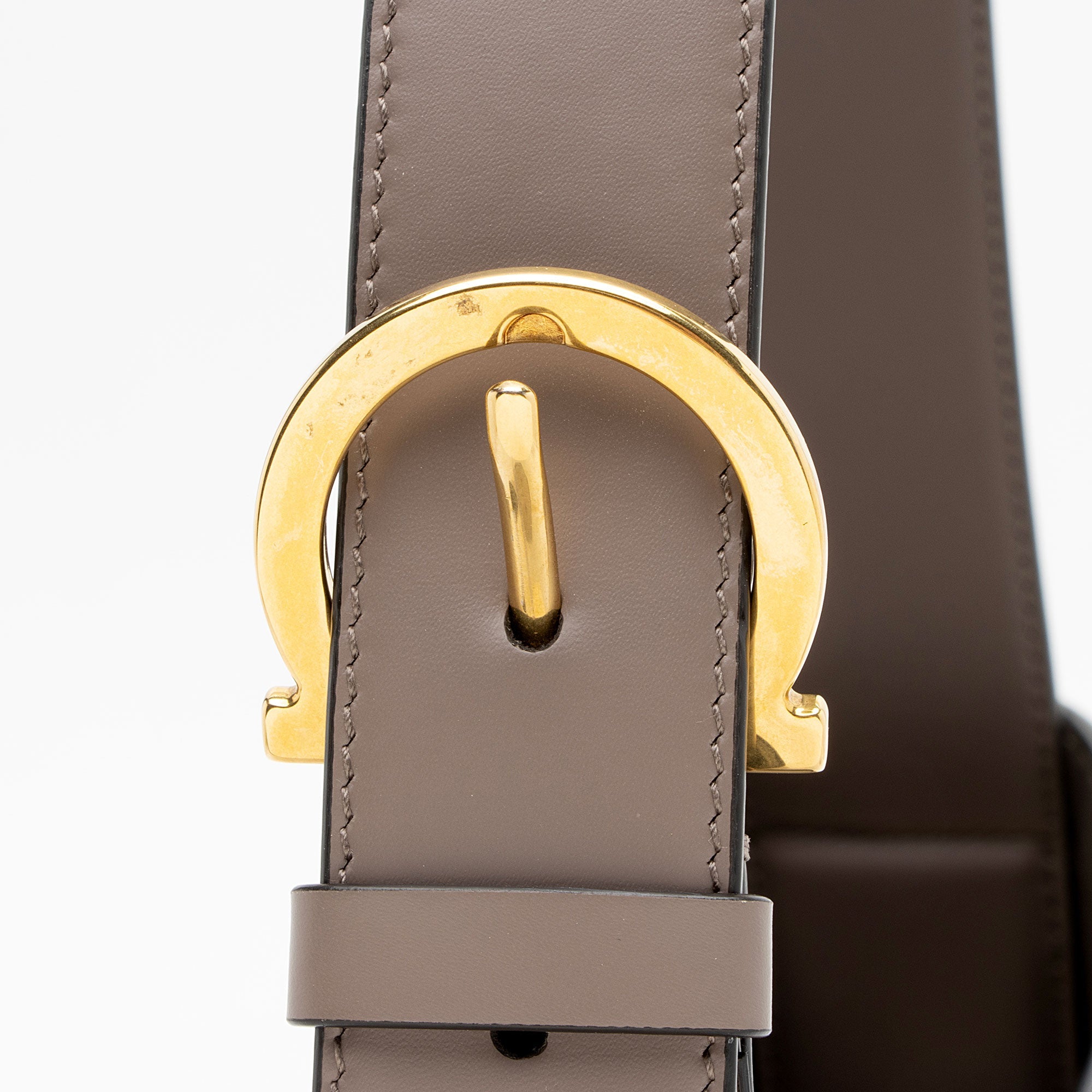 Ferragamo Leather Gancio Trifolio Large Shoulder Bag