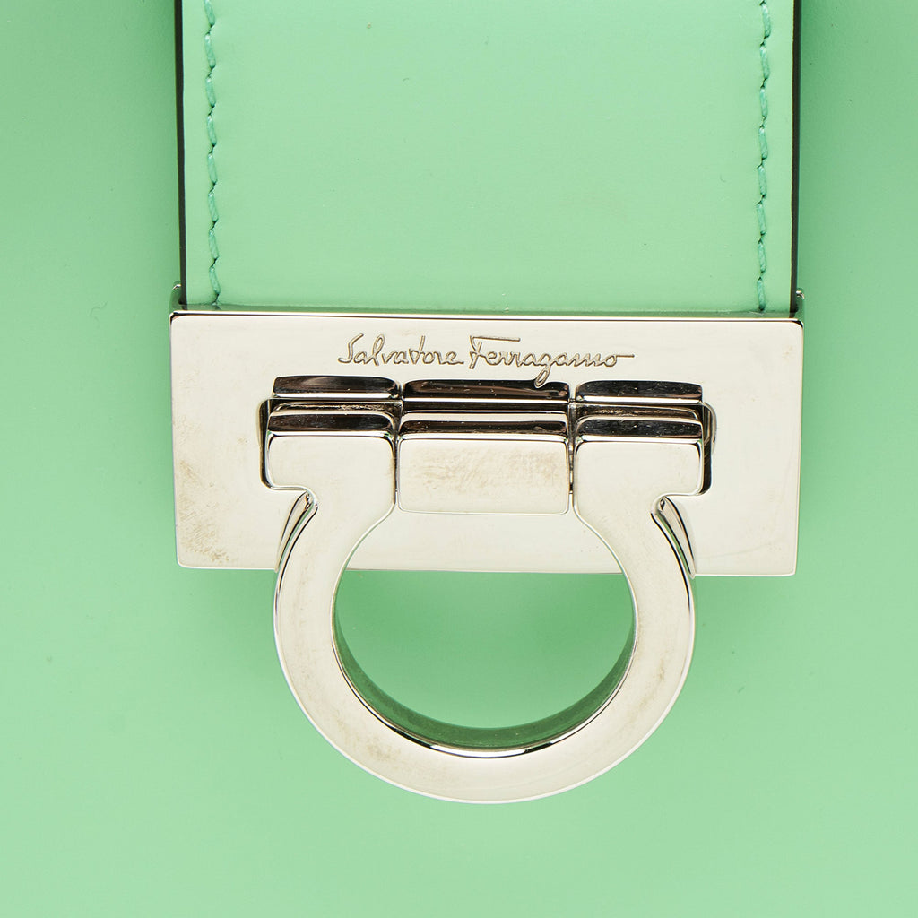 Ferragamo Leather Gancio Trifolio Small Shoulder Bag