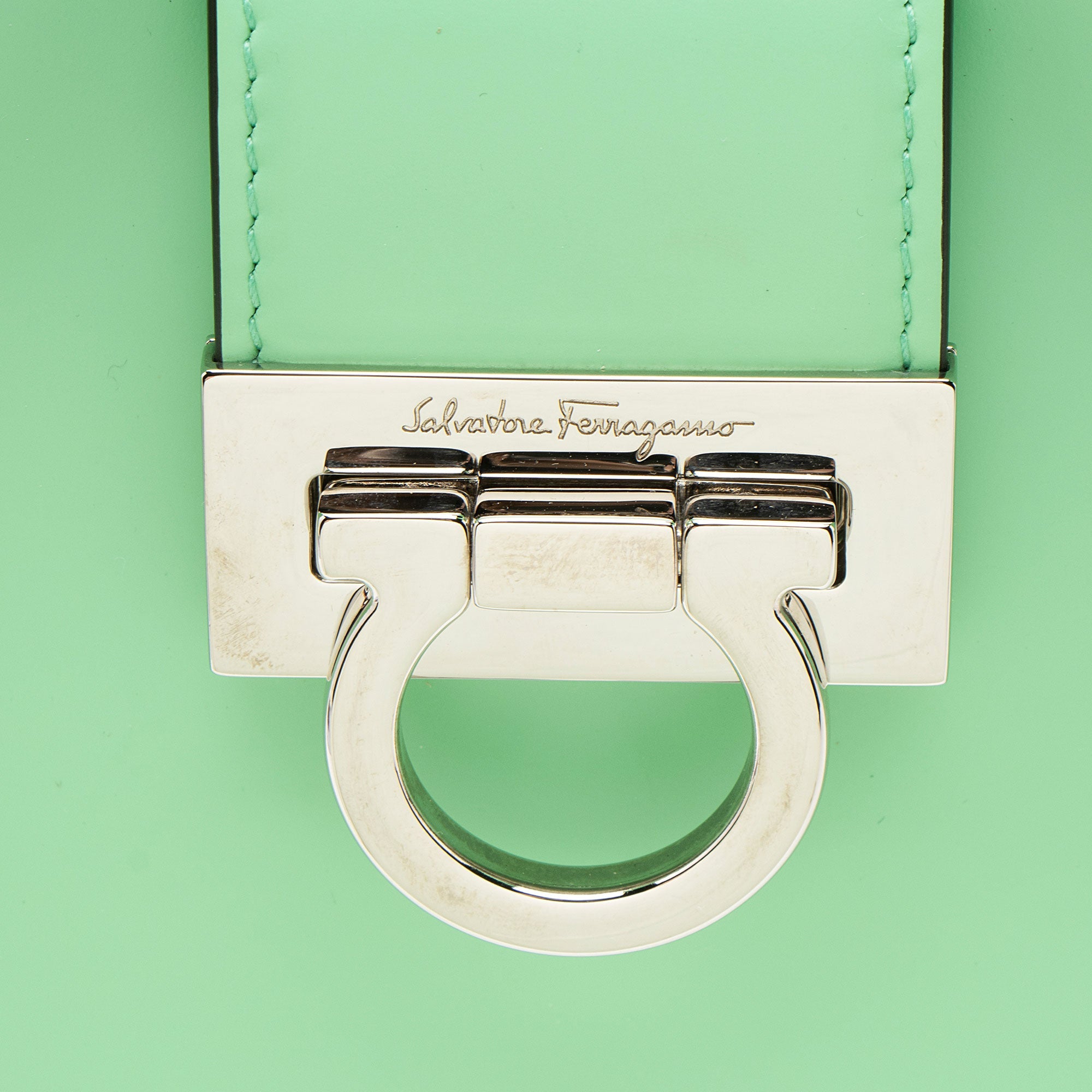 Ferragamo Leather Gancio Trifolio Small Shoulder Bag