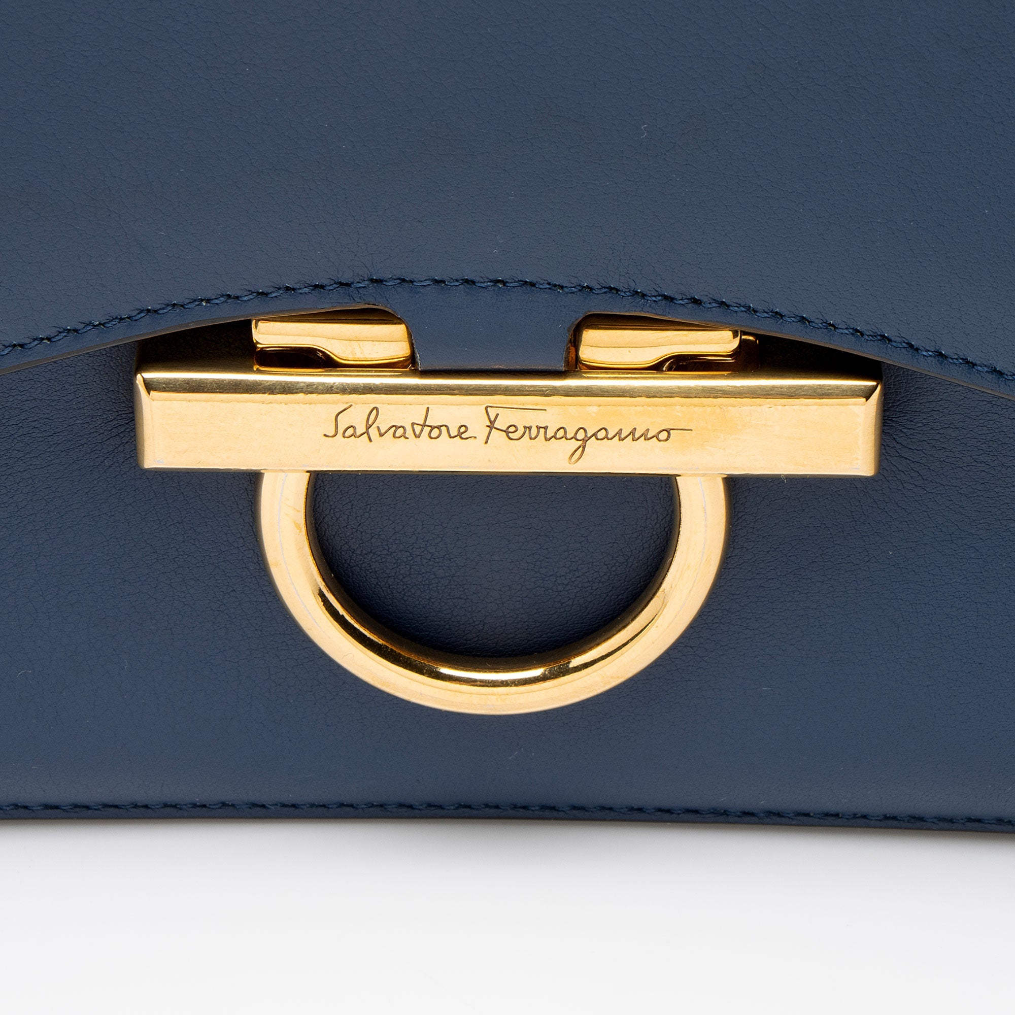 Ferragamo Leather Joanne Large Shoulder Bag