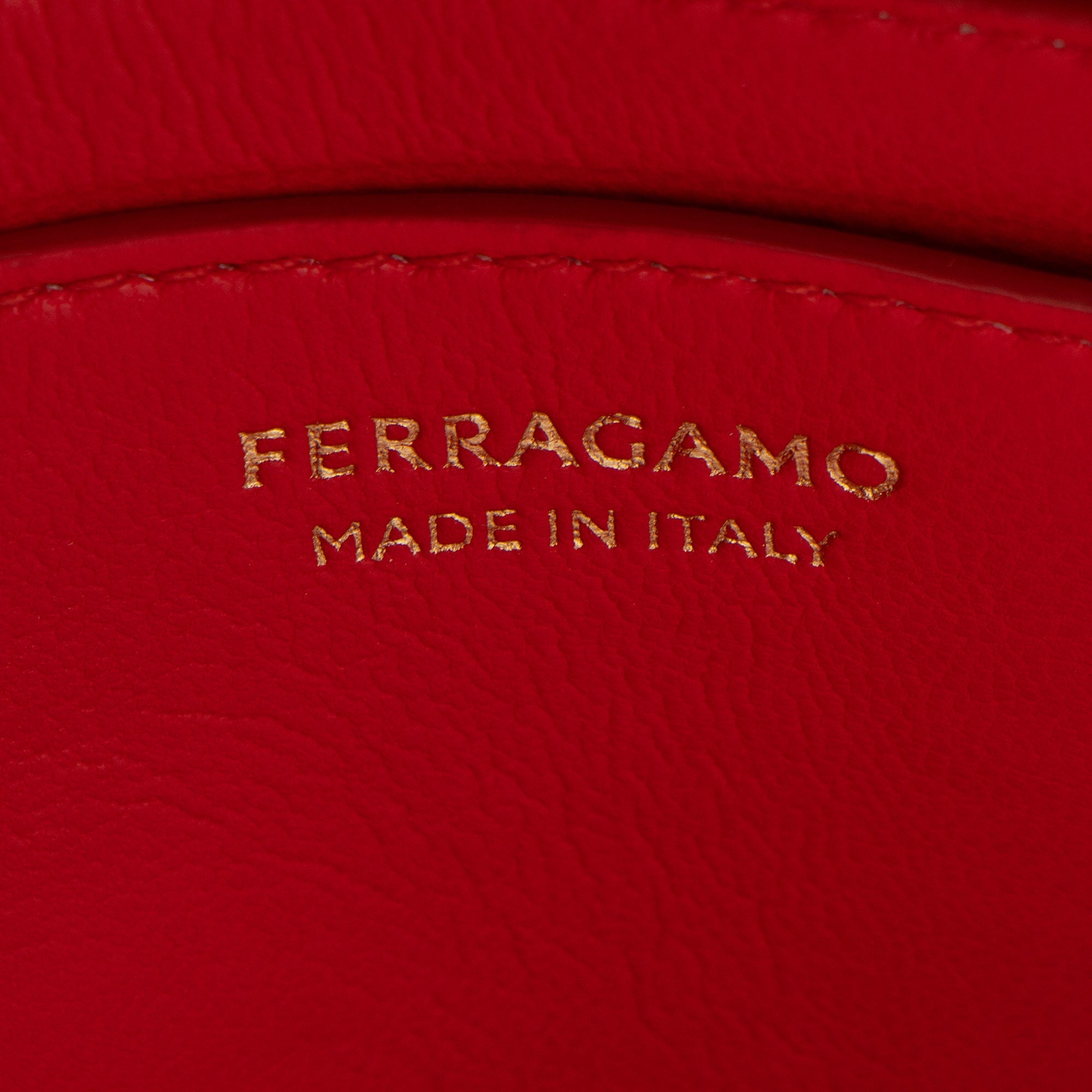 Ferragamo Leather Structured Gancini Chain Mini Bag