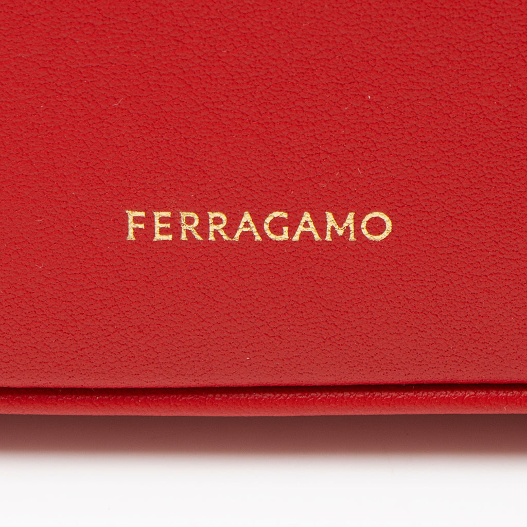 Ferragamo Leather Structured Gancini Chain Mini Bag