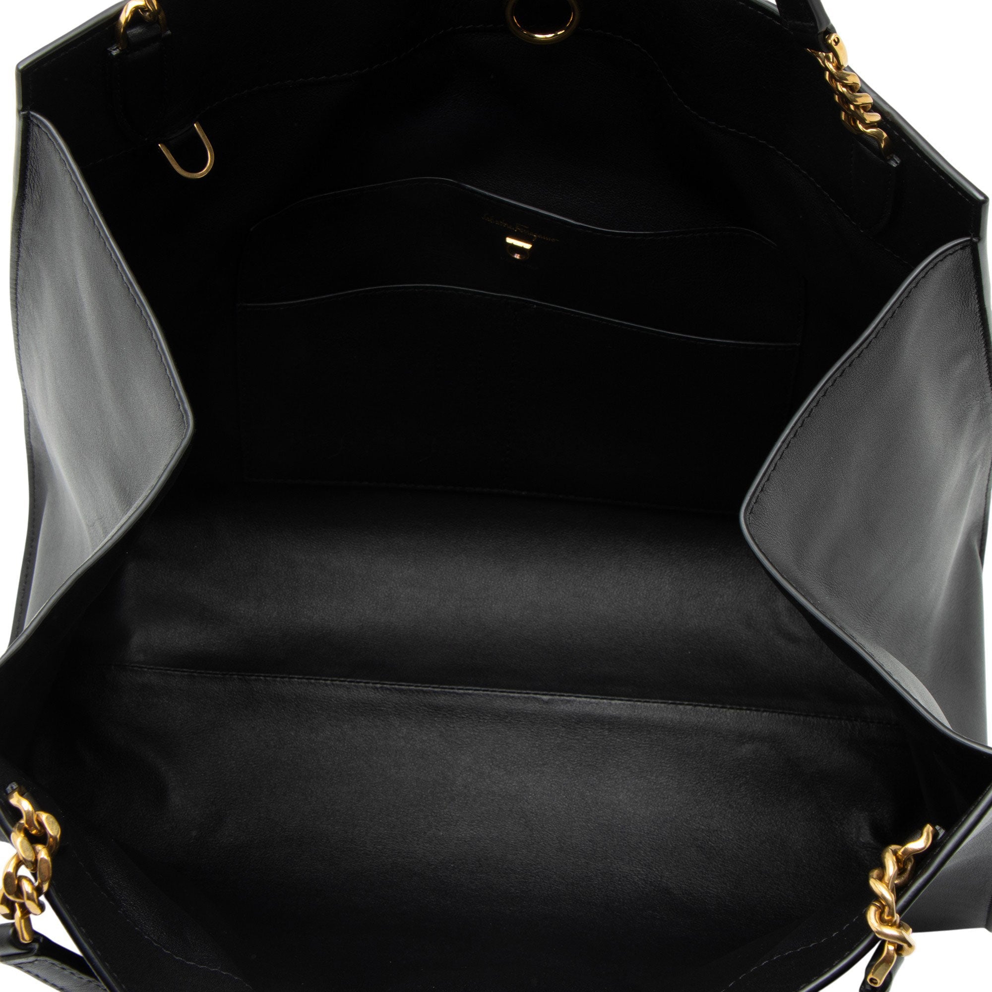 Ferragamo Leather Trifolio Gancio Square Tote