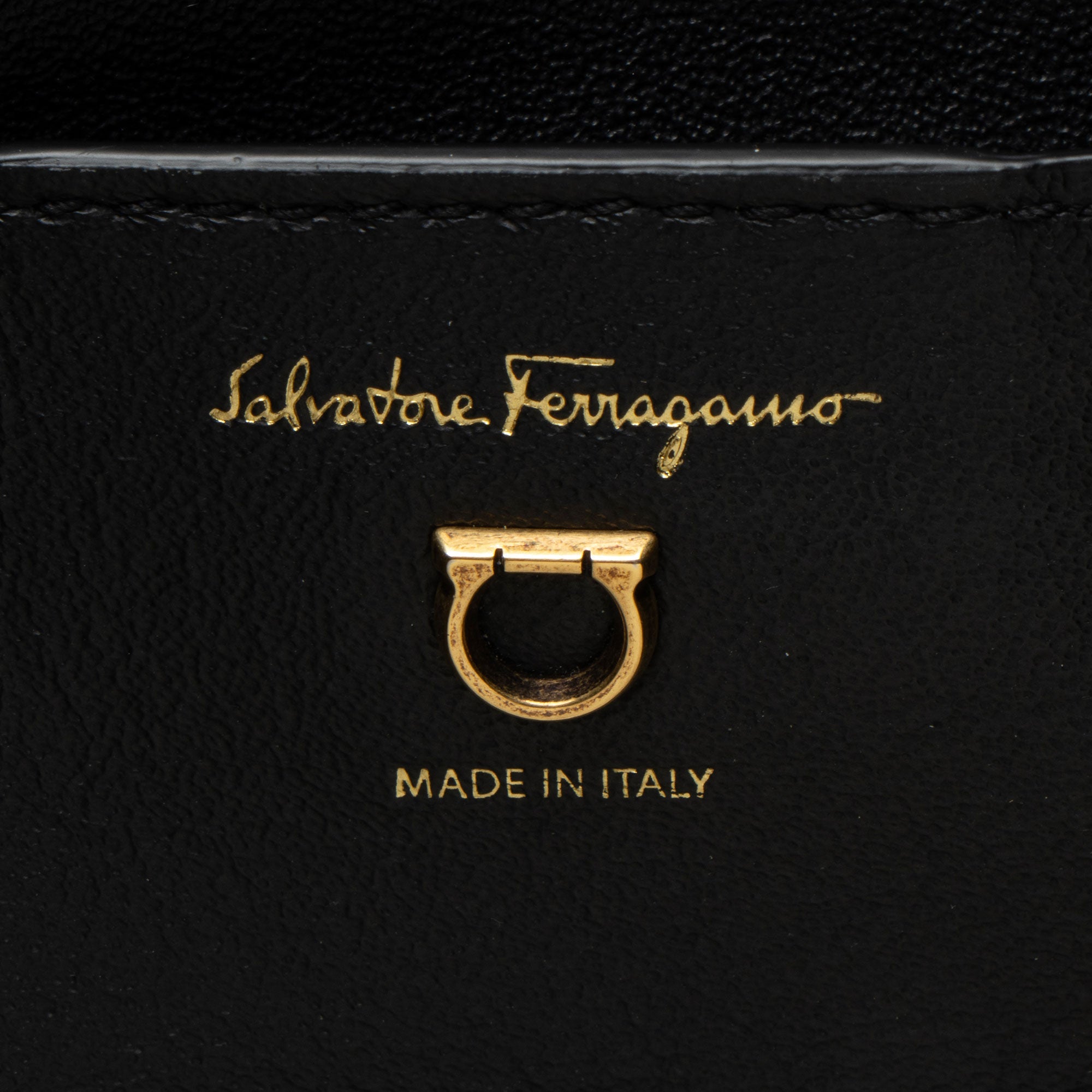 Ferragamo Leather Trifolio Gancio Square Tote